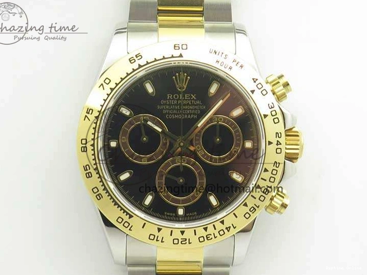 0216 Breathable Daytona SS YG BP Maker Best Edition Black Dial On SS YG Bracelet A 3456